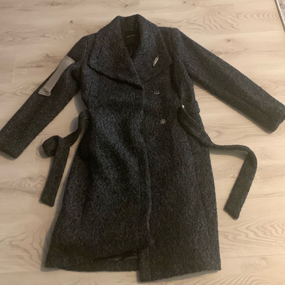 Ivanka Trump Mercari Gray Wool Blend Snap Up and Tie Coat - Size: 8 - Like New